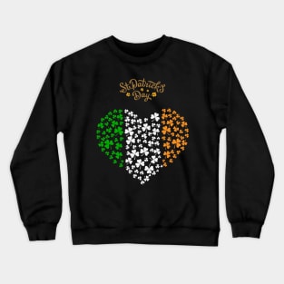 St Patricks Day Ireland Heart Design Crewneck Sweatshirt